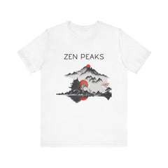 Zen Peaks Unisex Short Sleeve Tee - Tranquil Mountain Design