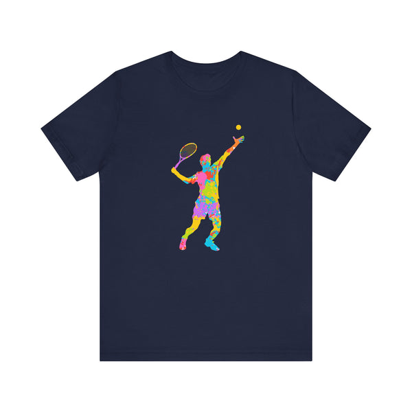 Colorful Tennis Player Unisex Jersey Tee - Playful Graphic Tee for Sports Lovers