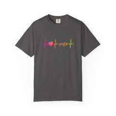 I Love Yoga Unisex Garment-Dyed T-Shirt - Vibrant Yoga Pulse Design