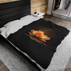 Lotus Radiance - Velveteen Plush Blanket