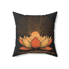 Lotus Radiance - Spun Polyester Square Pillow
