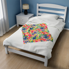 Watercolor Garden - Velveteen Plush Blanket