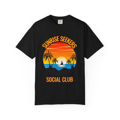 Sunrise Seekers T-Shirt | Unisex Garment-Dyed Tee for Beach Lovers