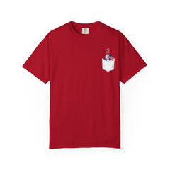 Patriotic Dwarf Pocket Tee - Unisex Garment-Dyed T-shirt, Casual Summer Wear, Independence Day Gift, Vintage Style, Classic Layering Piece
