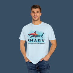 Emotional Support Shark T-Shirt - Unisex Garment-Dyed Tee