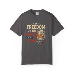 Freedom on the Rocks T-Shirt - Unisex Garment-Dyed Tee for Casual Celebrations