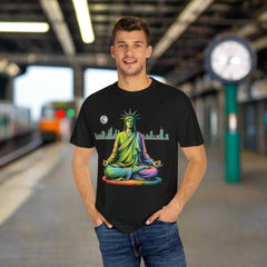 Colorful  Statue of Liberty T-Shirt, Meditation Shirt, Spiritual Apparel, Unisex Tie-Dye Tee, Festival Clothing, Gift for Yogis