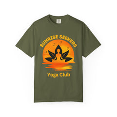 Sunrise Seekers Yoga Club T-Shirt, Unisex Tee for Yoga Lovers, Gift for Wellness Retreat, Casual Wear, Meditation Inspired Apparel