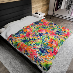 Watercolor Garden - Velveteen Plush Blanket