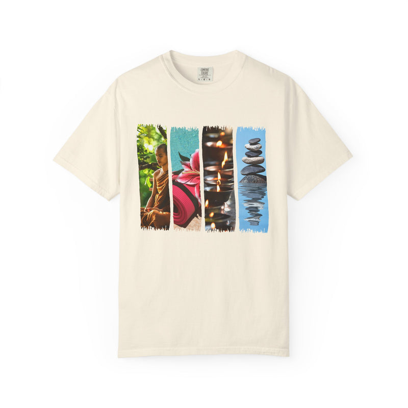 Zen Vibes Unisex Garment-Dyed T-Shirt with Inspirational Nature Design