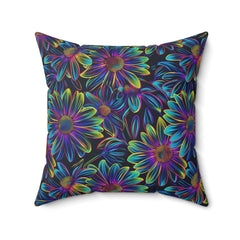 Luminous Flora - Spun Polyester Square Pillow