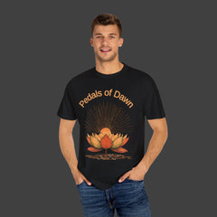 Lotus Flower Pedals of Dawn T-Shirt, Unisex Cotton Tee, Relaxed Fit Shirt, Bohemian Style Top, Gift for Mindfulness