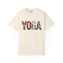 Unisex Yoga T-shirt - Garment-Dyed with Floral Design