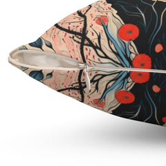 Scarlet Meadow - Spun Polyester Square Pillow