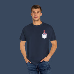 Patriotic Dwarf Pocket Tee - Unisex Garment-Dyed T-shirt, Casual Summer Wear, Independence Day Gift, Vintage Style, Classic Layering Piece