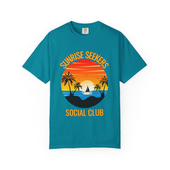 Sunrise Seekers T-Shirt | Unisex Garment-Dyed Tee for Beach Lovers
