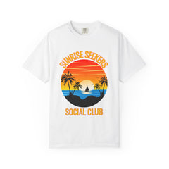 Sunrise Seekers T-Shirt | Unisex Garment-Dyed Tee for Beach Lovers