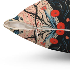 Scarlet Meadow - Spun Polyester Square Pillow