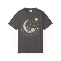 Moonlit Floral Unisex Garment-Dyed T-Shirt – Perfect for Nature Lovers