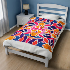 Boho Blossom - Velveteen Plush Blanket
