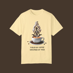 Coffee and Yoga Unisex Garment-Dyed T-shirt