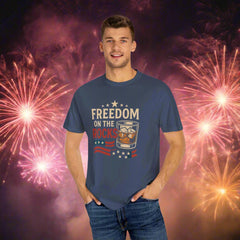 Freedom on the Rocks T-Shirt - Unisex Garment-Dyed Tee for Casual Celebrations