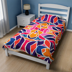 Boho Blossom - Velveteen Plush Blanket