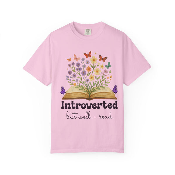 Introverted But Well-Read T-Shirt - Cute Floral Design for Book Lovers