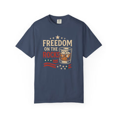 Freedom on the Rocks T-Shirt - Unisex Garment-Dyed Tee for Casual Celebrations