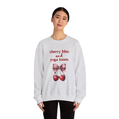 Cherry Bliss and Yoga Kisses - Unisex Heavy Blend™ Crewneck Sweatshirt