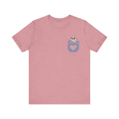 Cute Owl Pocket Tee for Animal Lovers - Unisex Jersey Short Sleeve