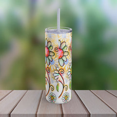 Hippie Flowers - Maars Maker Skinny Matte Tumbler, 20oz