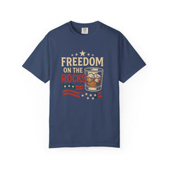 Freedom on the Rocks T-Shirt - Unisex Garment-Dyed Tee for Casual Celebrations