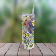 Hippie Flowers - Maars Maker Skinny Matte Tumbler, 20oz