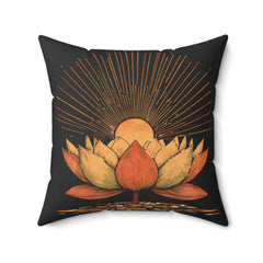 Lotus Radiance - Spun Polyester Square Pillow