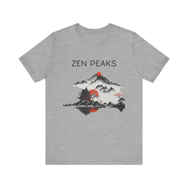 Zen Peaks Unisex Short Sleeve Tee - Tranquil Mountain Design