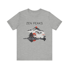 Zen Peaks Unisex Short Sleeve Tee - Tranquil Mountain Design