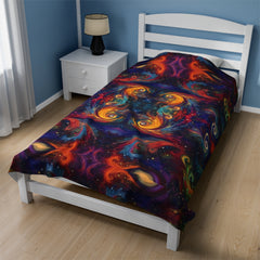 Fire and Cosmos - Velveteen Plush Blanket