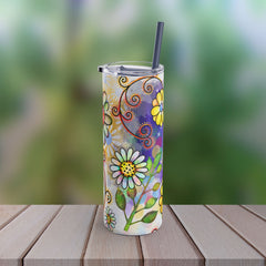 Hippie Flowers - Maars Maker Skinny Matte Tumbler, 20oz