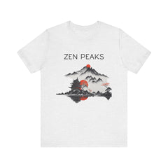 Zen Peaks Unisex Short Sleeve Tee - Tranquil Mountain Design