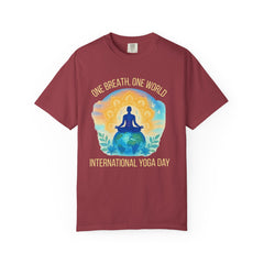 Unisex Garment-Dyed T-Shirt - One Breath, One World - International Yoga Day