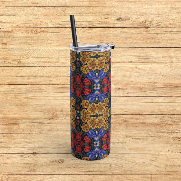 Golden Blossom Garden - Maars Maker Skinny Matte Tumbler, 20oz