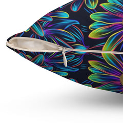 Luminous Flora - Spun Polyester Square Pillow