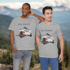 Zen Peaks Unisex Short Sleeve Tee - Tranquil Mountain Design