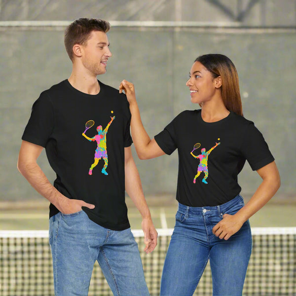 Colorful Tennis Player Unisex Jersey Tee - Playful Graphic Tee for Sports Lovers