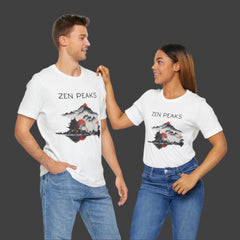 Zen Peaks Unisex Short Sleeve Tee - Tranquil Mountain Design