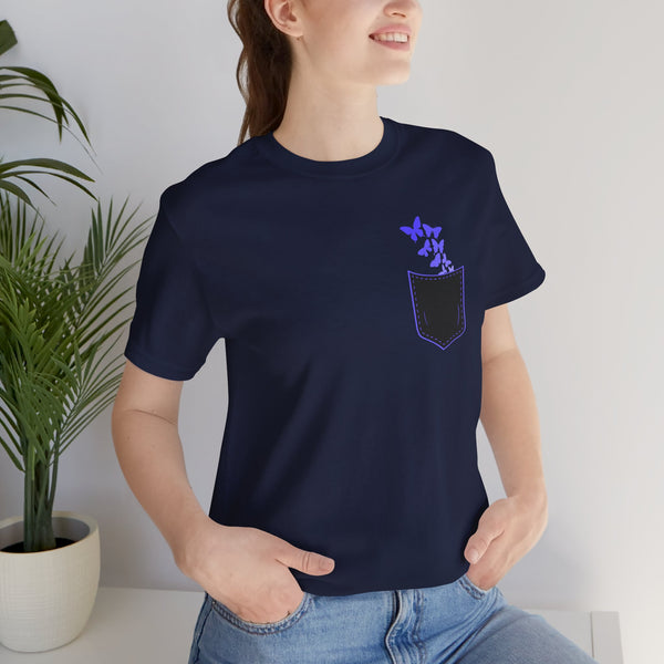 Butterfly Pocket Tee - Unisex Short Sleeve T-Shirt for Casual Style