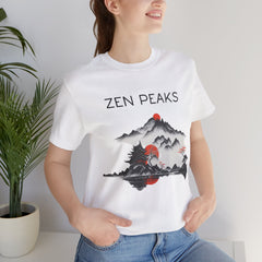 Zen Peaks Unisex Short Sleeve Tee - Tranquil Mountain Design