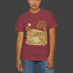 Moonlit Nature T-Shirt, Unisex Gift, Outdoor Vibe, Vintage Aesthetic Tee, Relaxed Graphic Shirt
