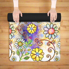 Hippie Flowers - Rubber Yoga Mat